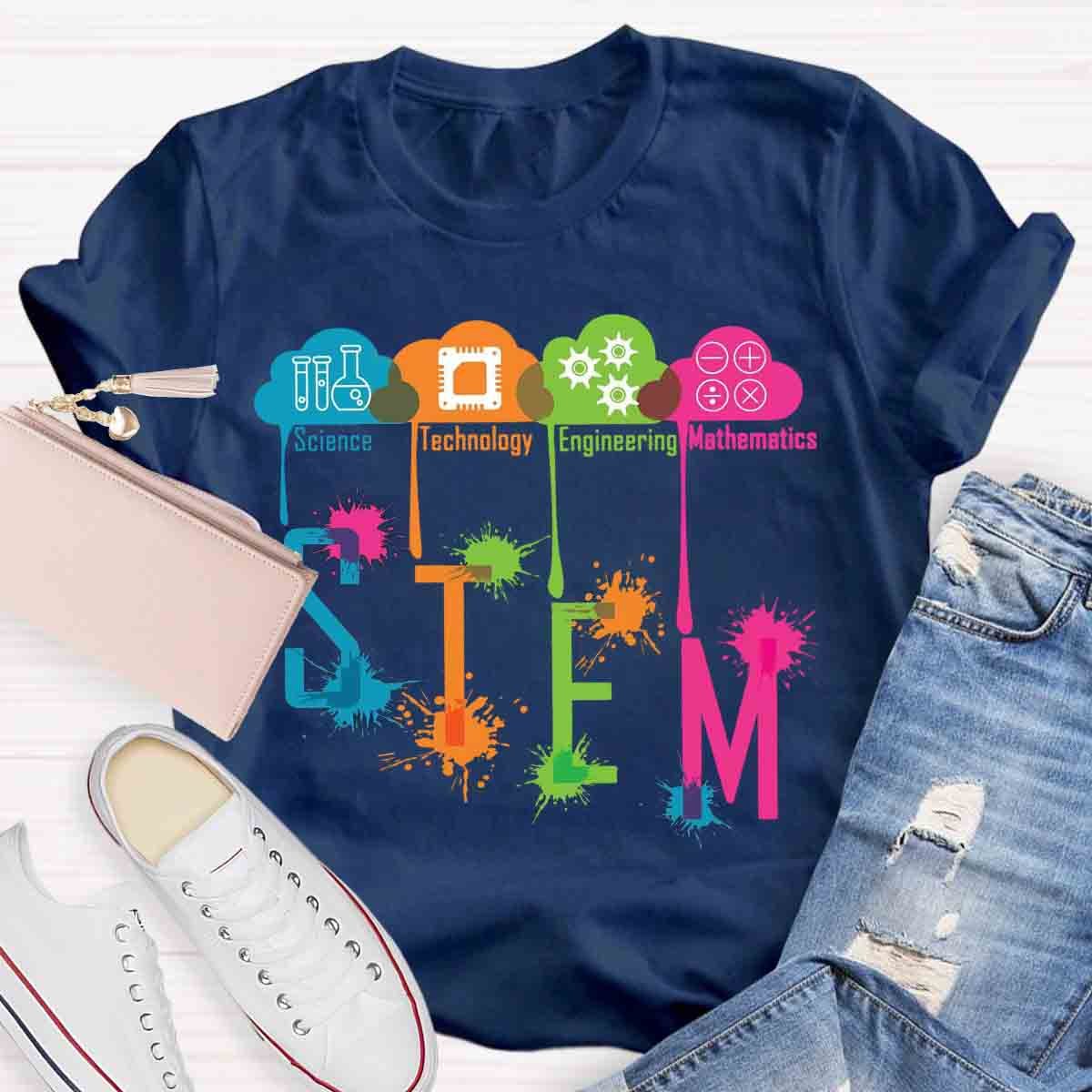 Color Splash Ink STEM Teacher T-Shirt