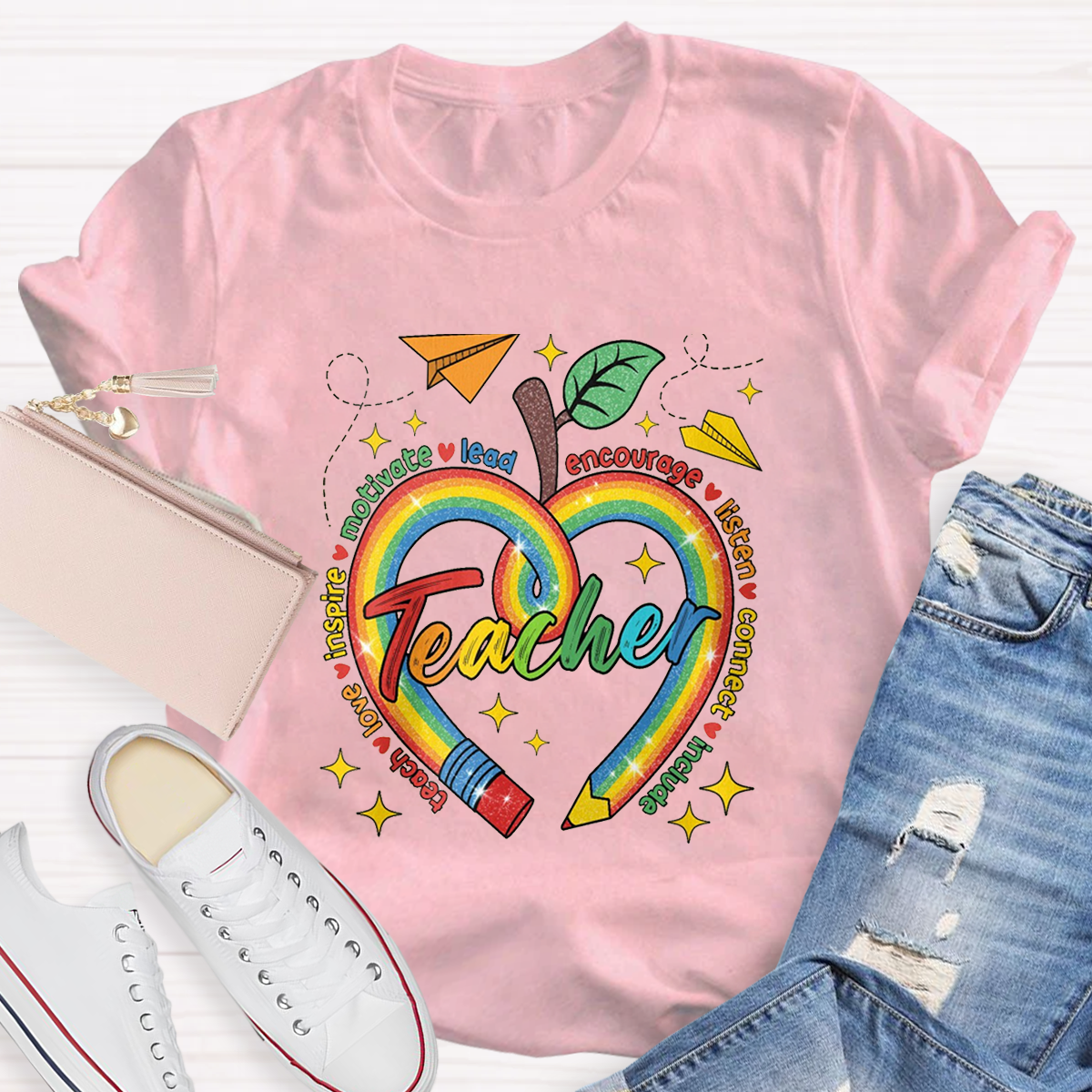 Teach Love Inspire Comfort Colors Appreciation Teacher Shirt