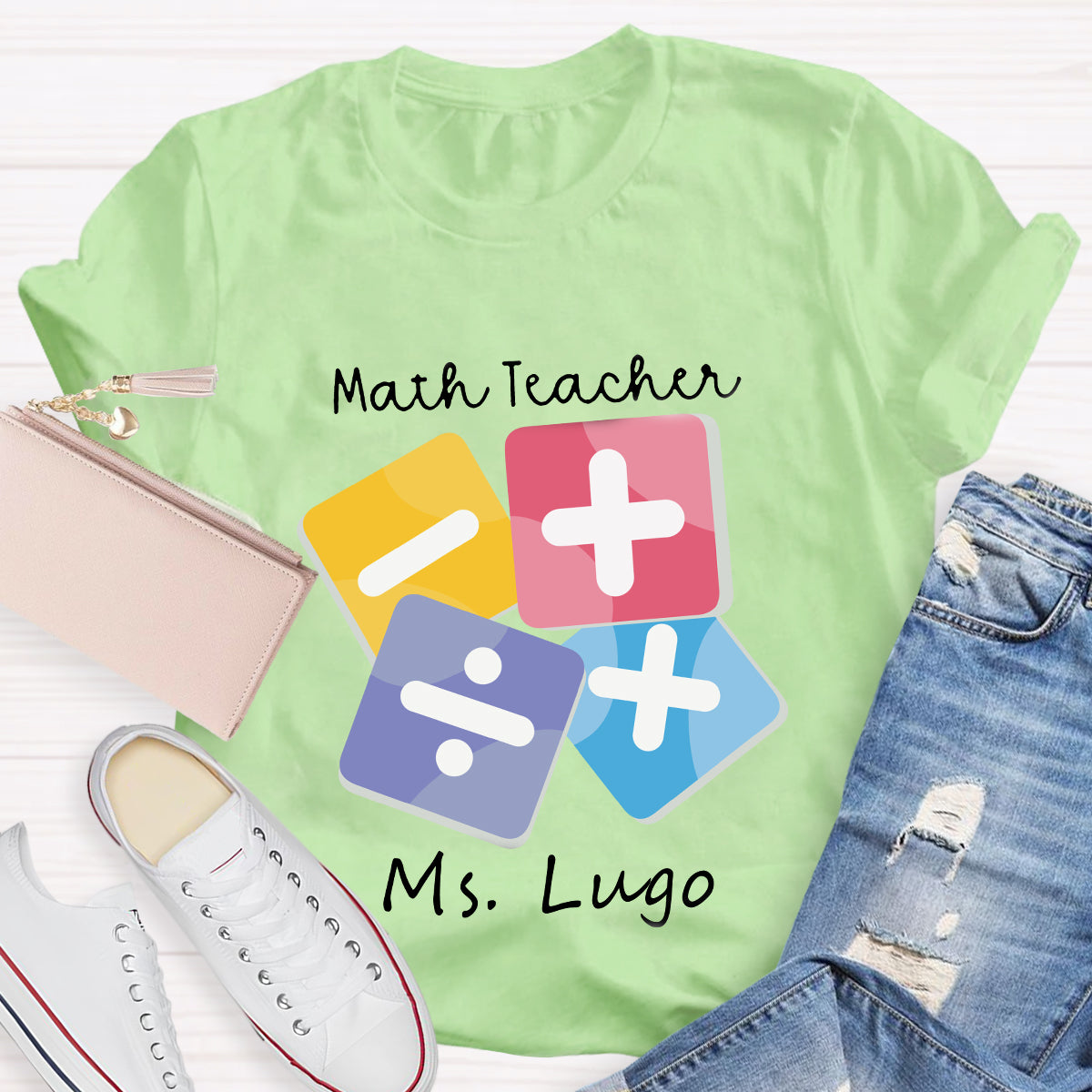 Personalized Name Funny Math Teachers T-Shirt