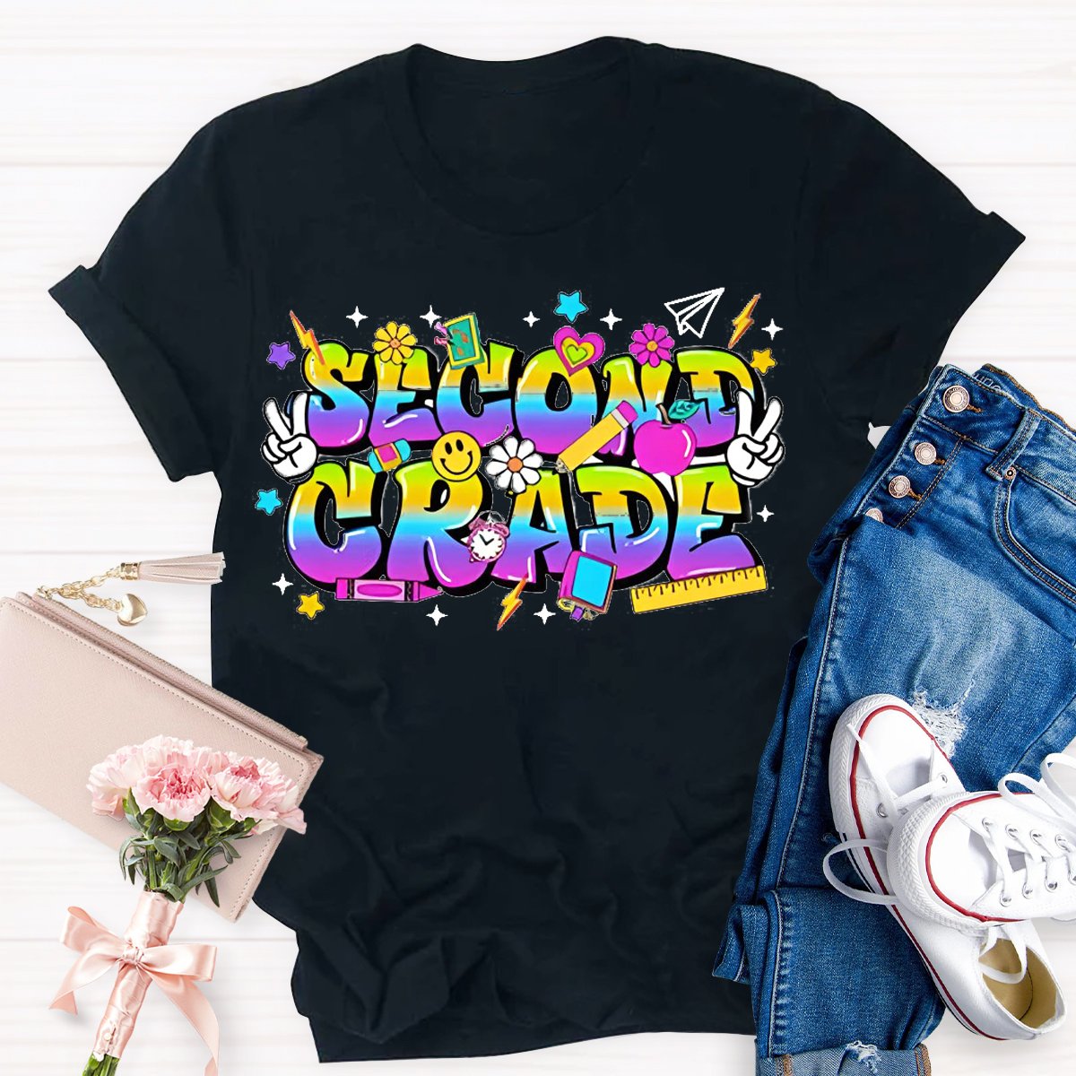 Personalized Grade Colorful Printed T-Shirt