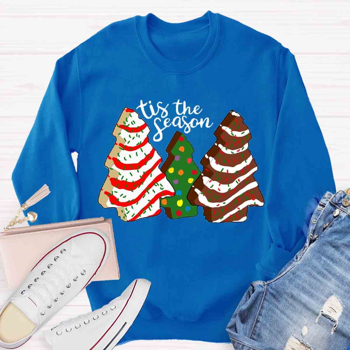 Tis the Season Christmas Tree Cakes Sweatshirt