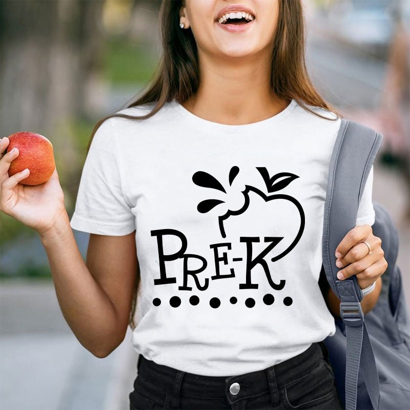 Personalized Grade Apple Teacher T-Shirt