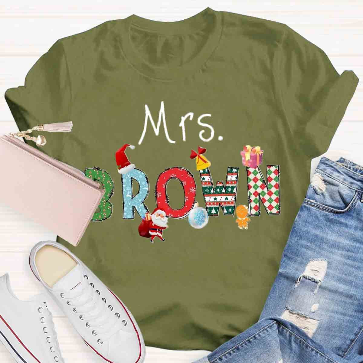 Personalized Name Santa Claus Gift Christmas T-Shirt