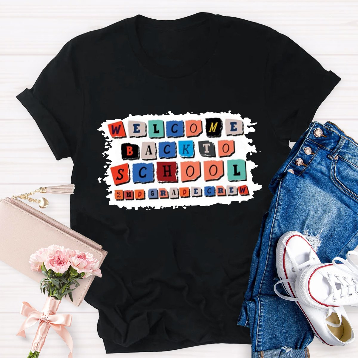 Personalized Welcome Backto School 2nd Grade Crew Teacher Shirt