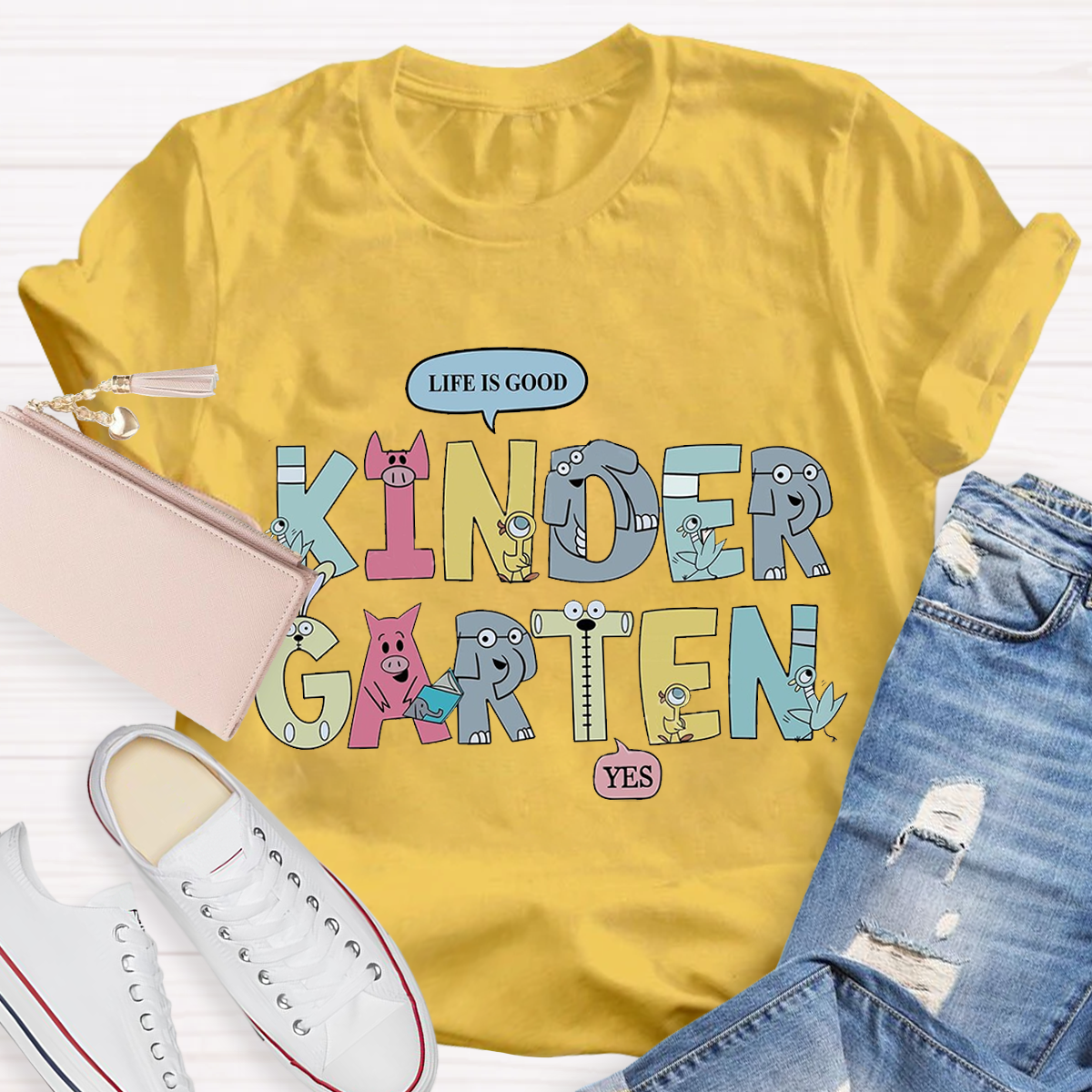 Cartoon Animal Design Kindergarten T-Shirt