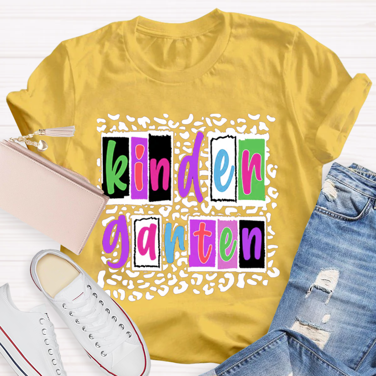 Personalized Grade Colorful Teacher T-Shirt