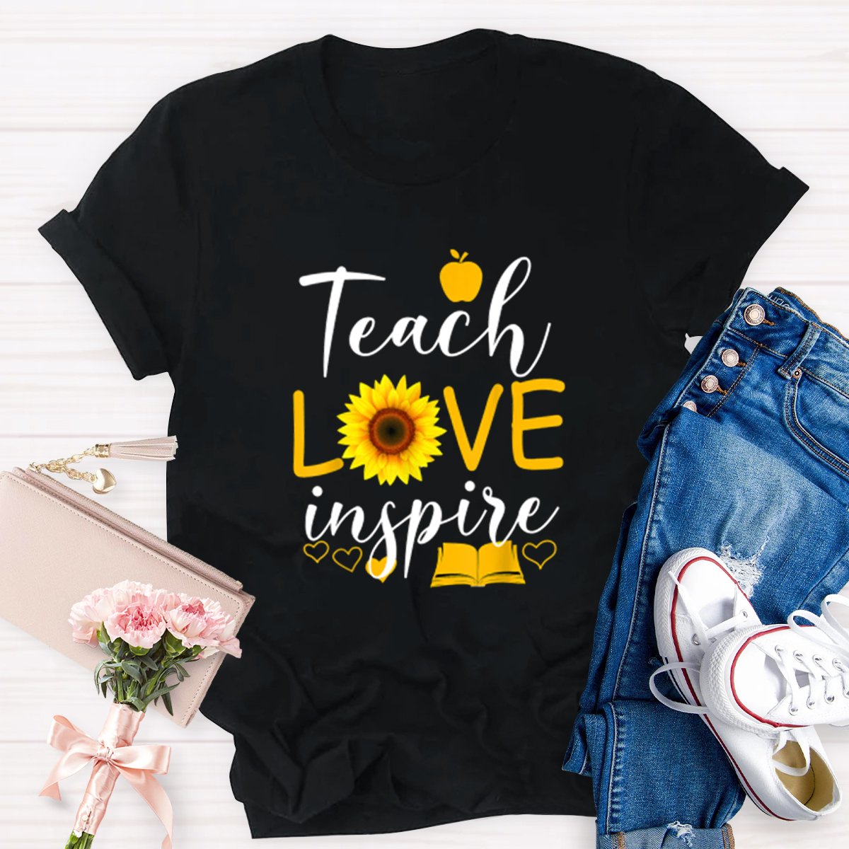 Teach Love Inspire Graphic Teacher's Shirt