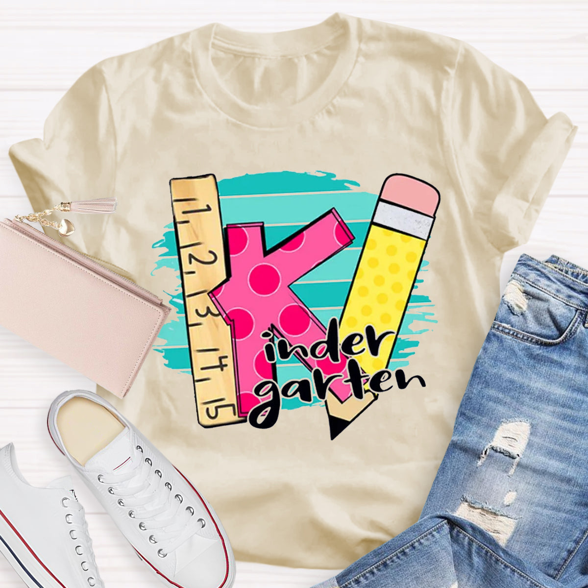 Personalized Grade Ruler Pencil Teacher T-Shirt