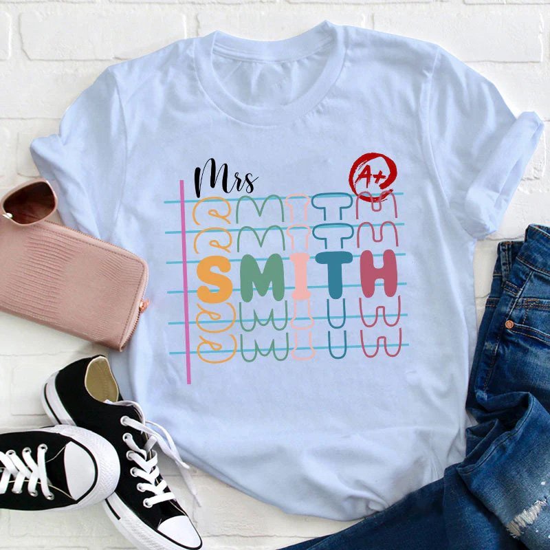 Personalized Teacher Name Colorful T-Shirt