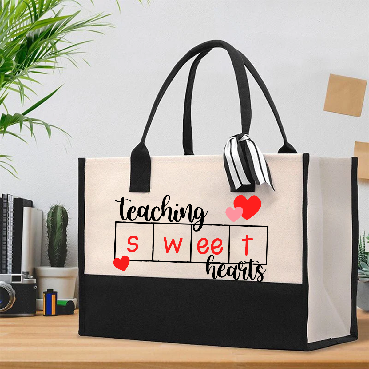 Teaching Sweet Hearts Cotton Tote Bag