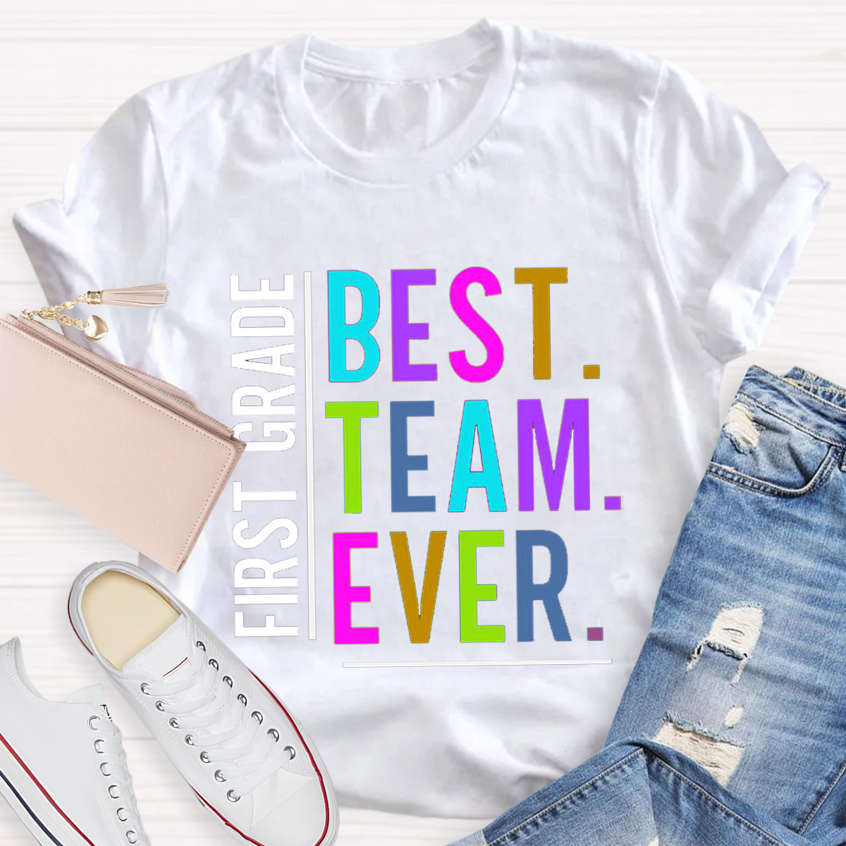 Personalized  Grade Best Team Ever Crew Neck Casual T-Shirt