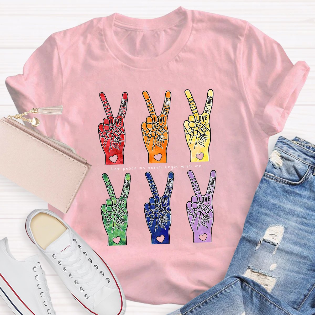 Peace And Love Teacher Shirt