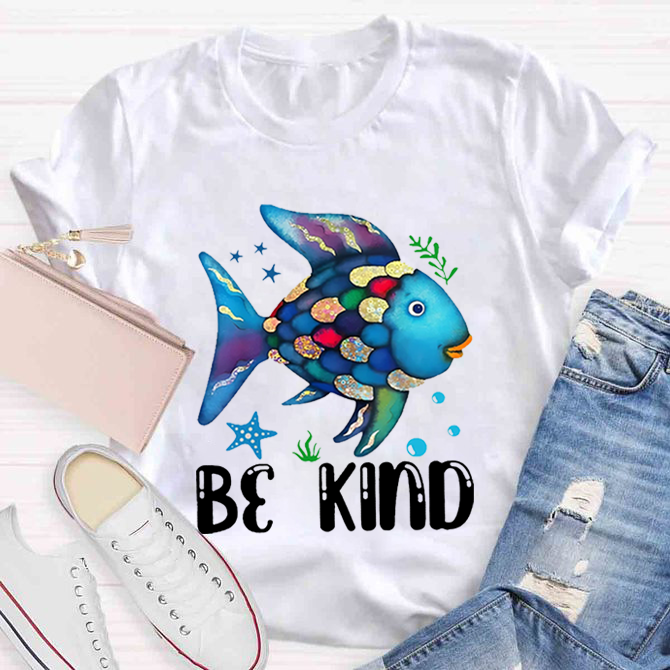 Be Kind Colorful Fish Swimming T-Shirt