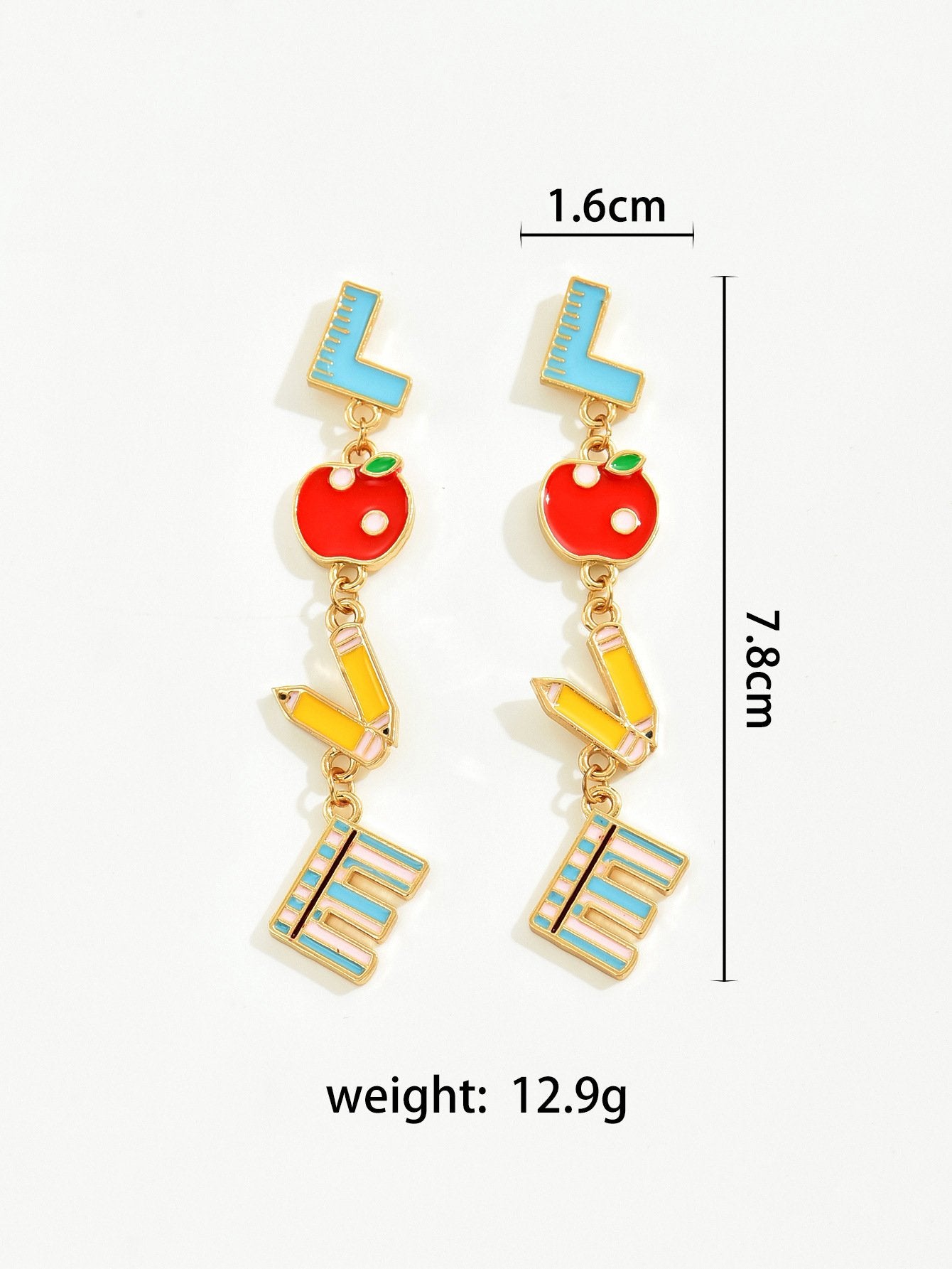 Teacher Love Pencil Fun Earrings