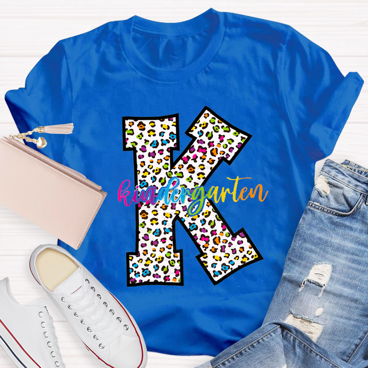 Personalized Grade Leopard Design Teacher T-Shirt