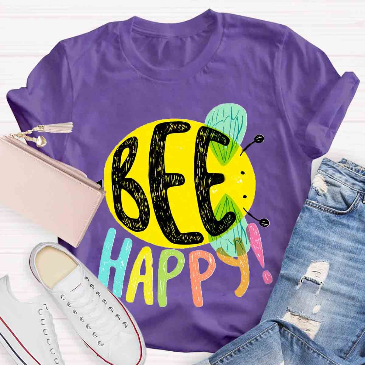 Bee Happy Cute Teacher T-Shirt