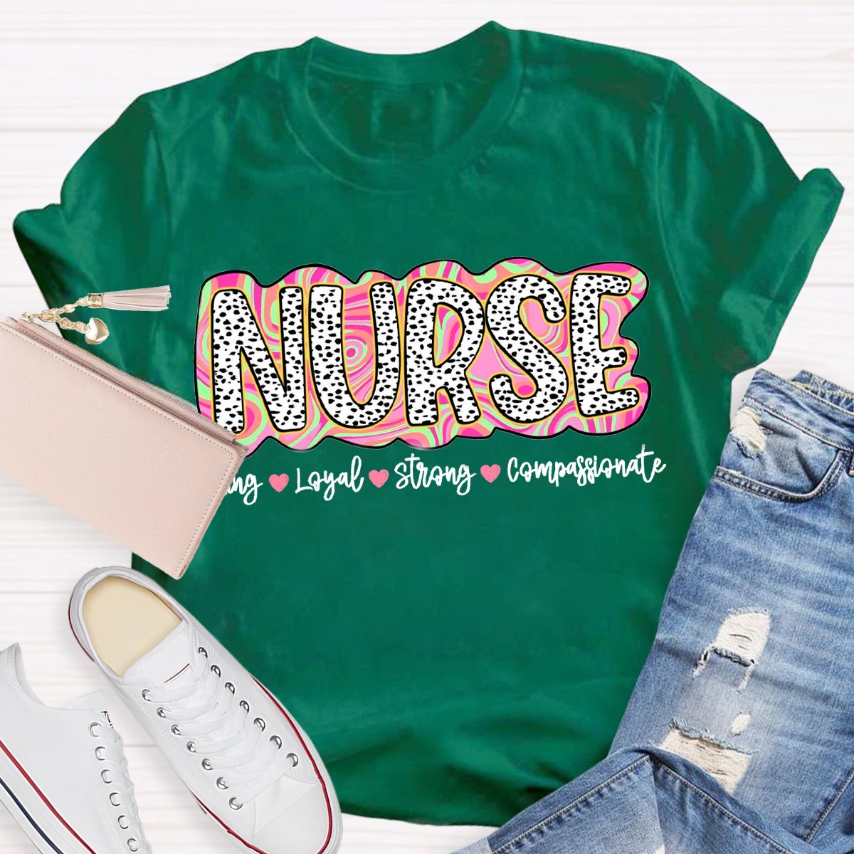 School Nurse Caring Loyal Strong Compassionate T-Shirt