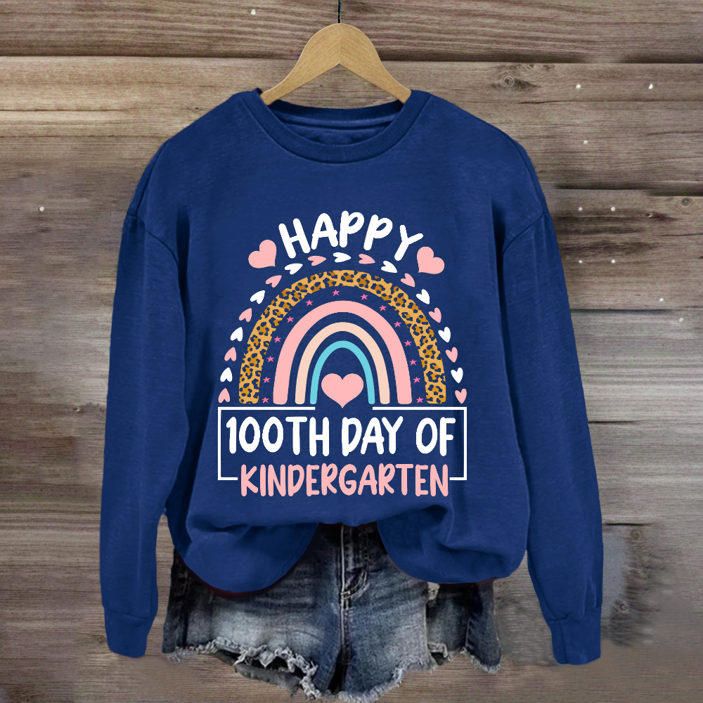 Happy 100th Day of Kindergarten Rainbow Sweatshirt