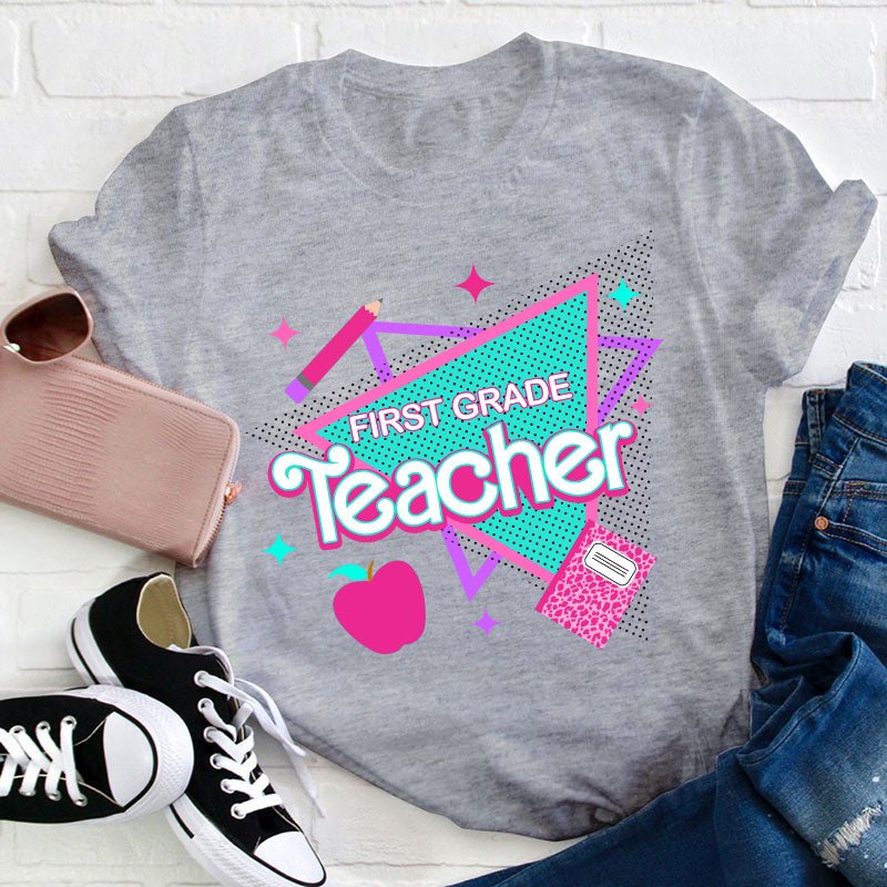 Personalized Grade Shining Triangle Teacher T-Shirt