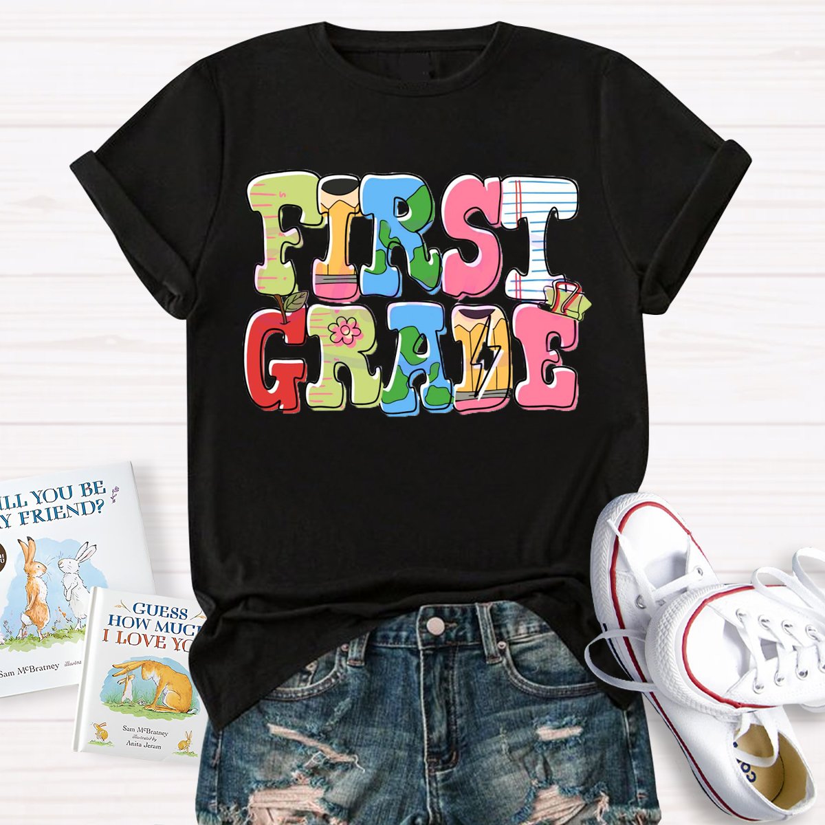 Personalized Grade First Grade Student Back To School T-Shirt