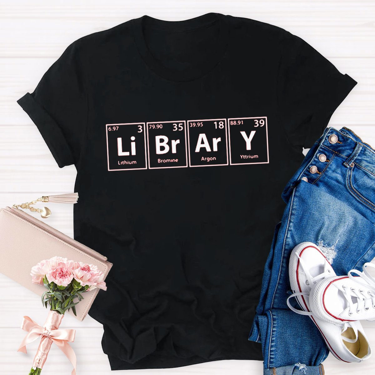 Library Teacher's Chemical Elements T-shirt