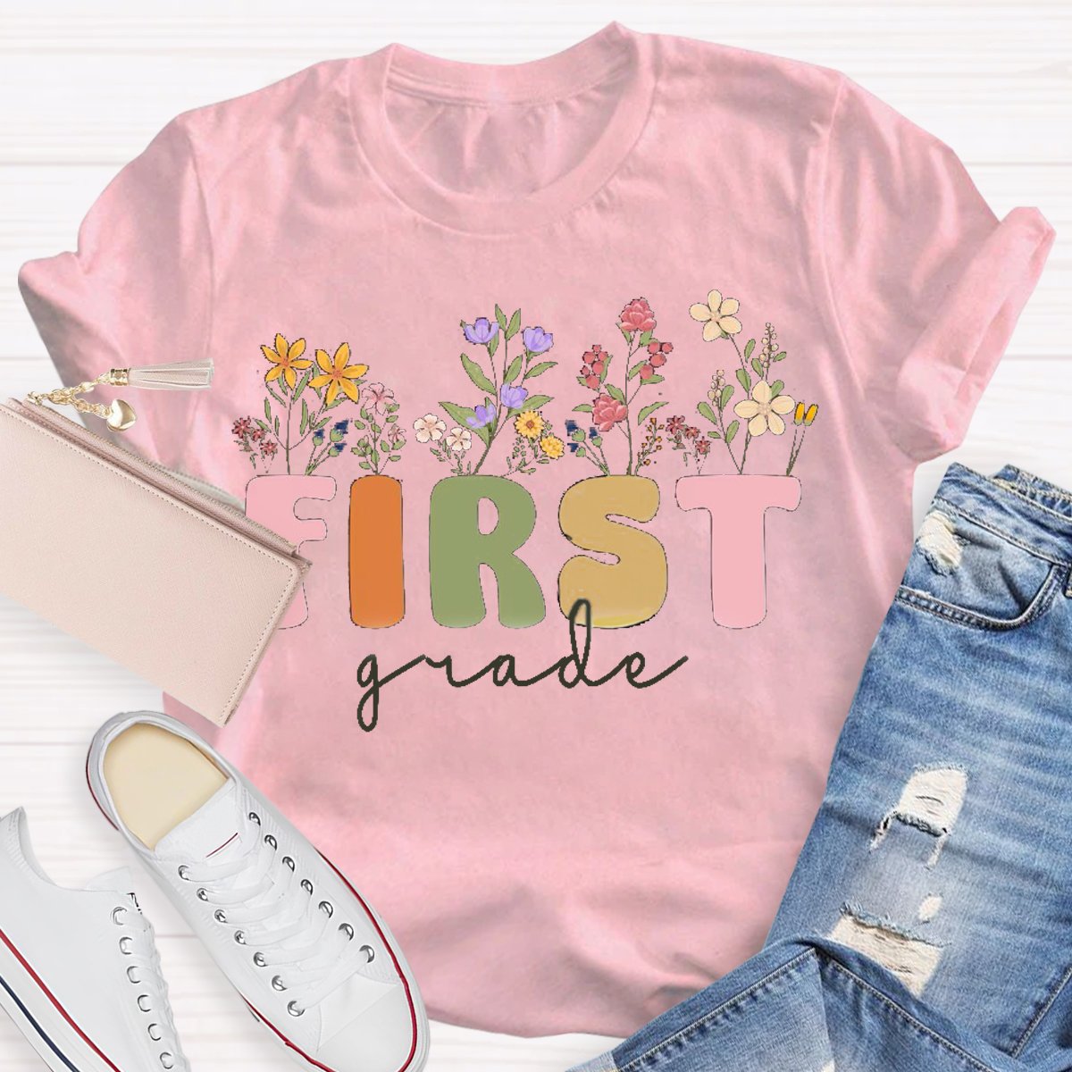 Personalized Grade Wild Flowers T-shirt