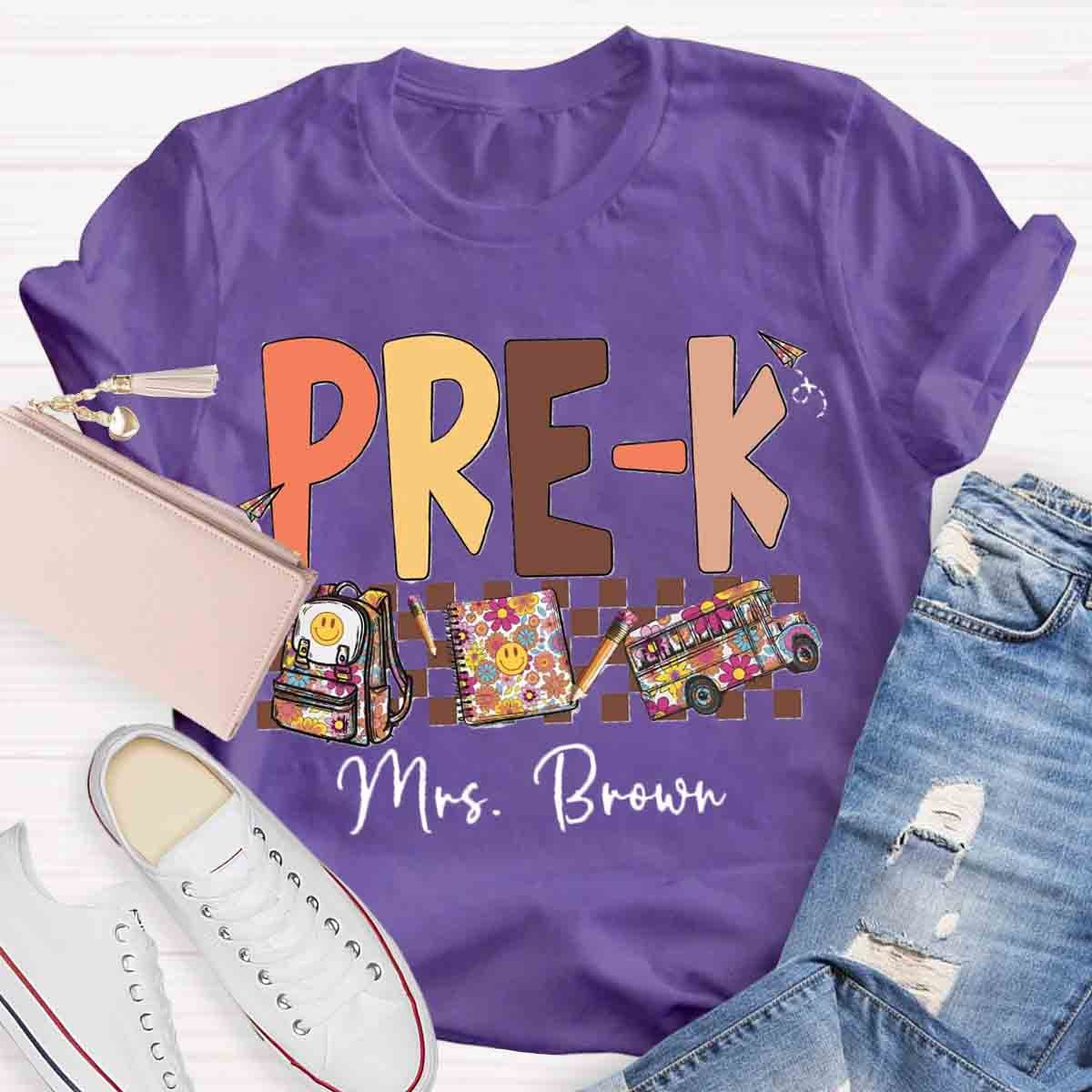 Personalized Name Pre-k Teachers Bag T-Shirt