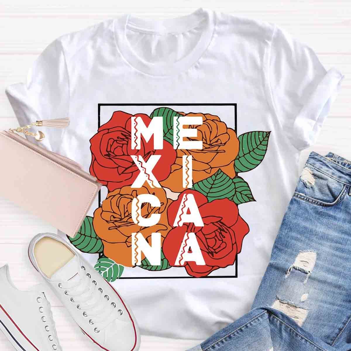 Rose Flower Mexicana Teacher T-Shirt