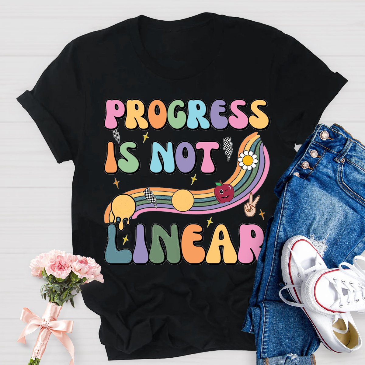 Progress Is Not Linear Teacher T-Shirt