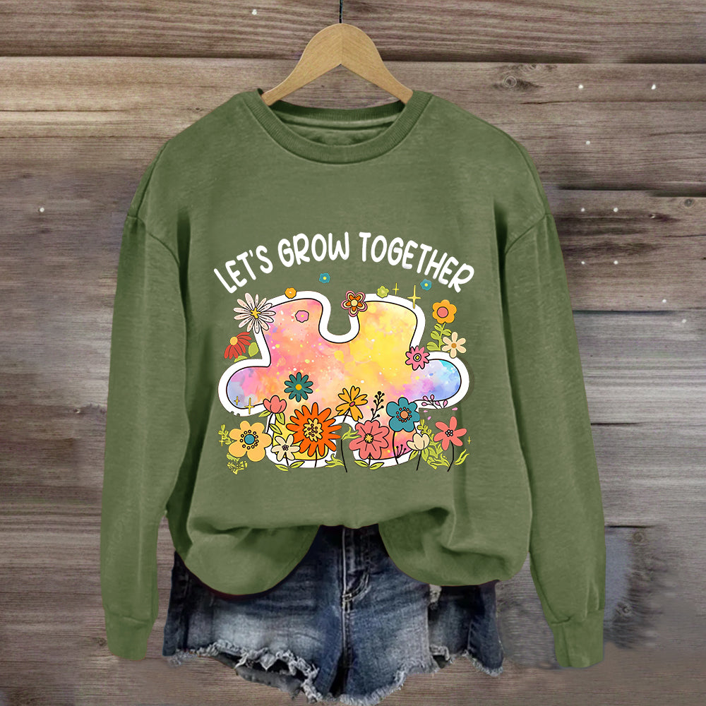 Let's Grow Together Floral Sweatshirt