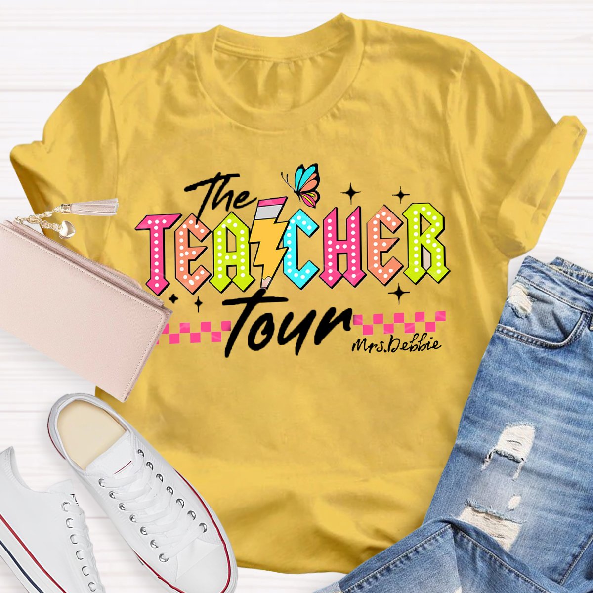 Personalized Name The Teacher Tour T-Shirt