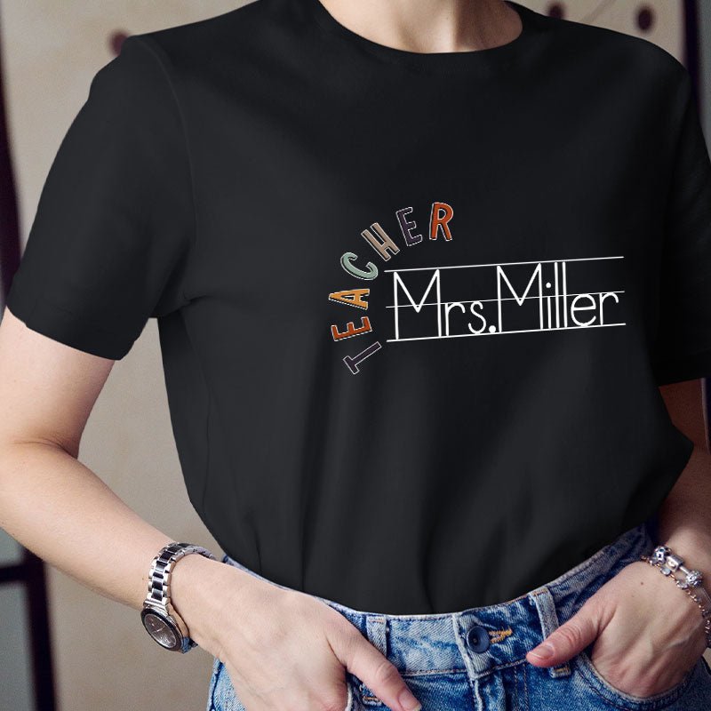 Personalized Name Spelling Letter Teacher T-Shirt