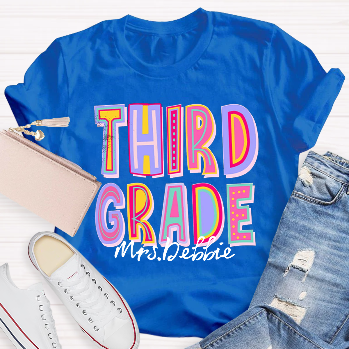 Personalized Your Grade And Name Teacher T-Shirt