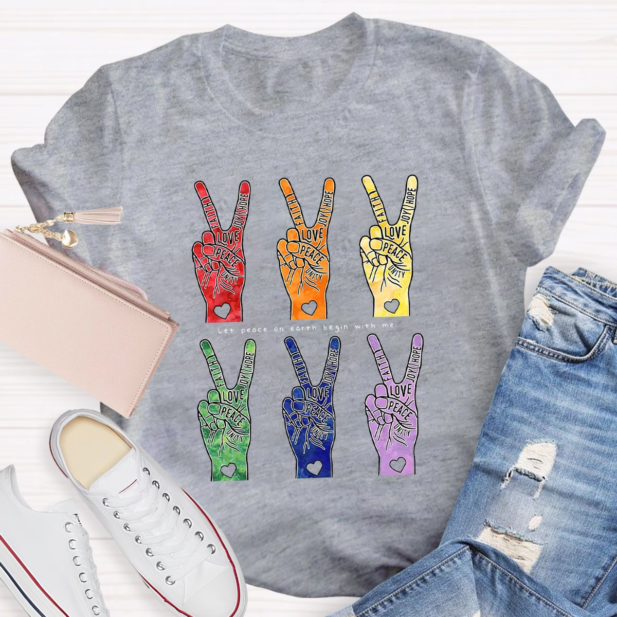 Peace And Love Teacher Shirt