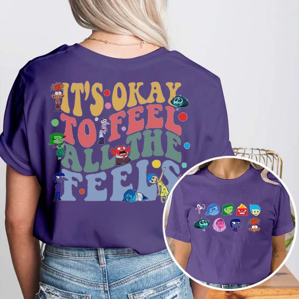 It's Okay To Feel All The Feels Double-Sided Teacher Shirt