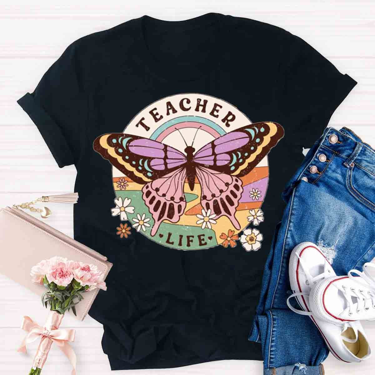 Teacher Life Butterfly T-Shirt