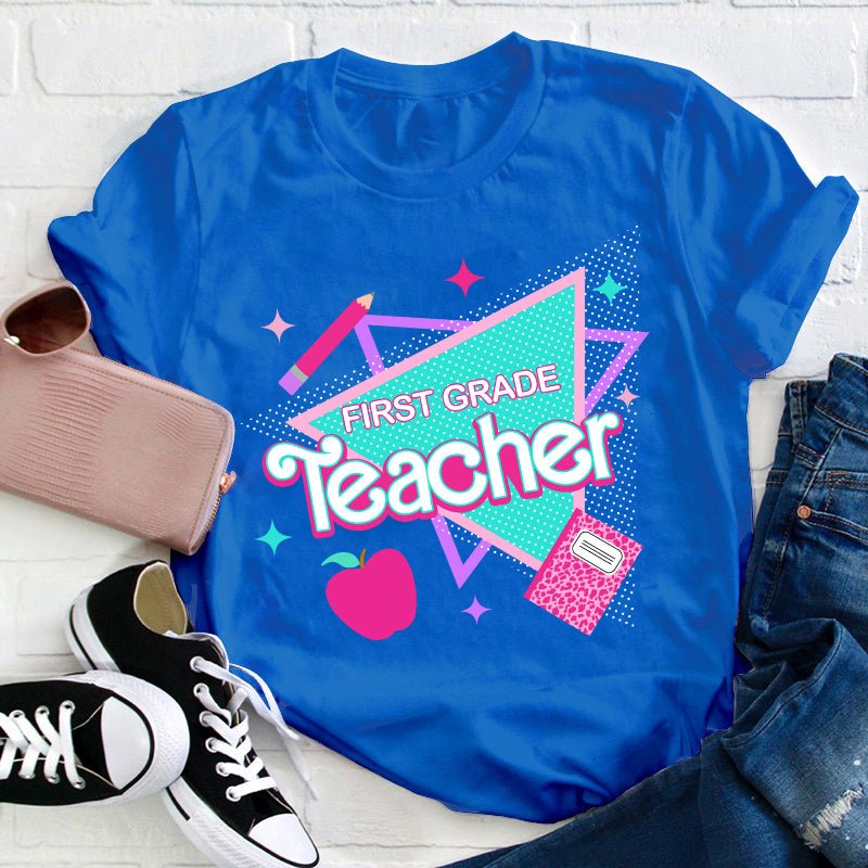 Personalized Grade Shining Triangle Teacher T-Shirt