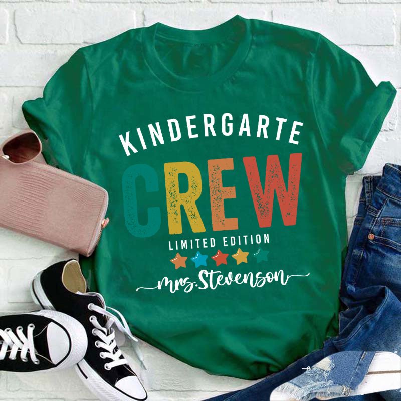 Personalized Colorful Stars Teacher T-Shirt