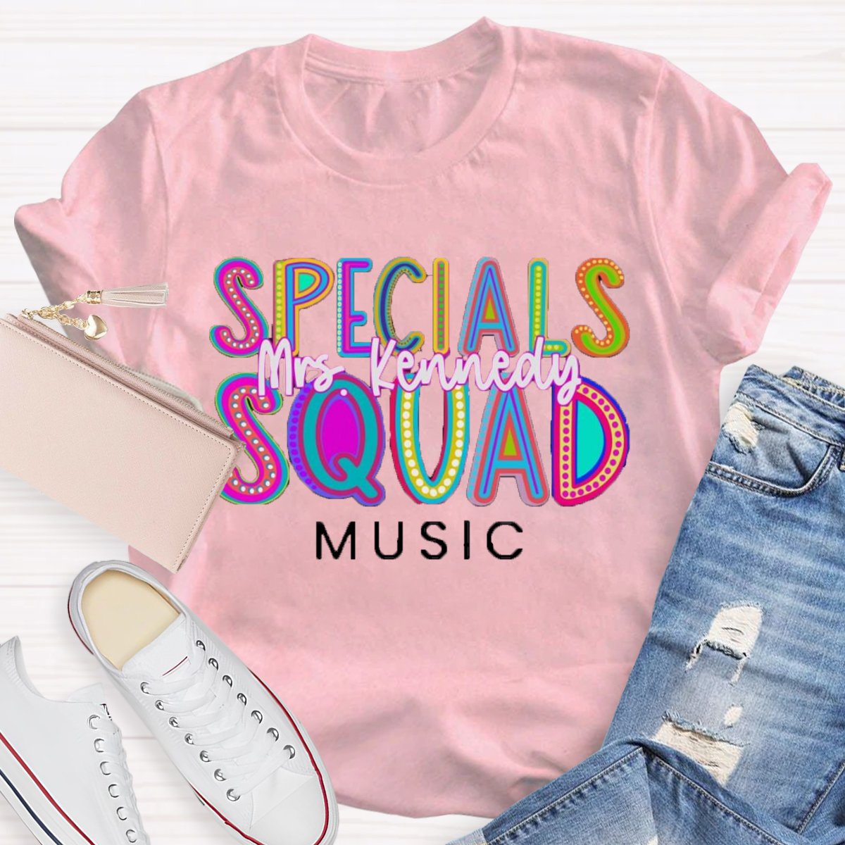 Personalized Your name And Subject Specials Squad Teacher T-Shirt