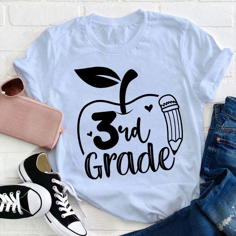 Personalized Apple Pencil Teacher T-Shirt