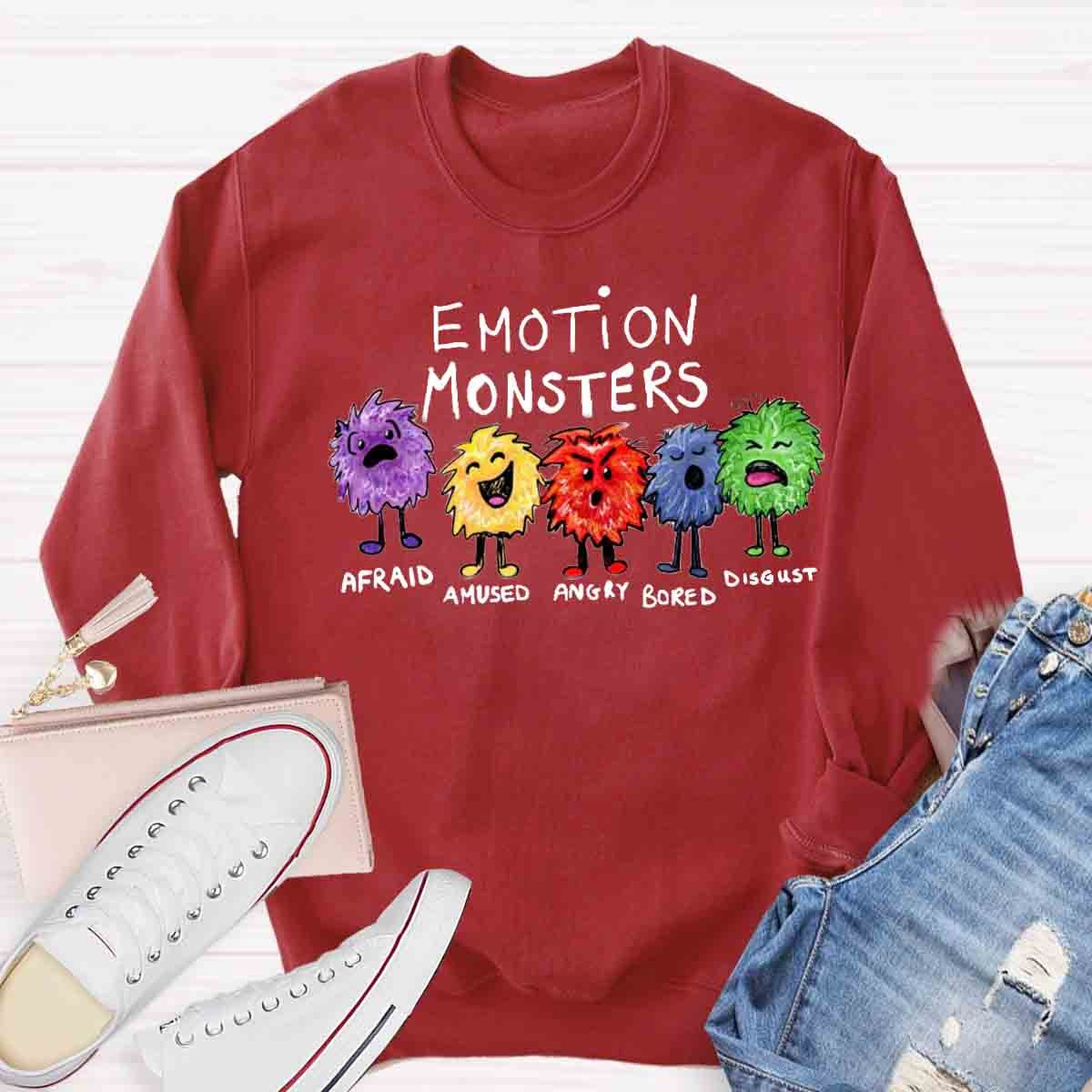 Funny Emotion Monsters Sweatshirt