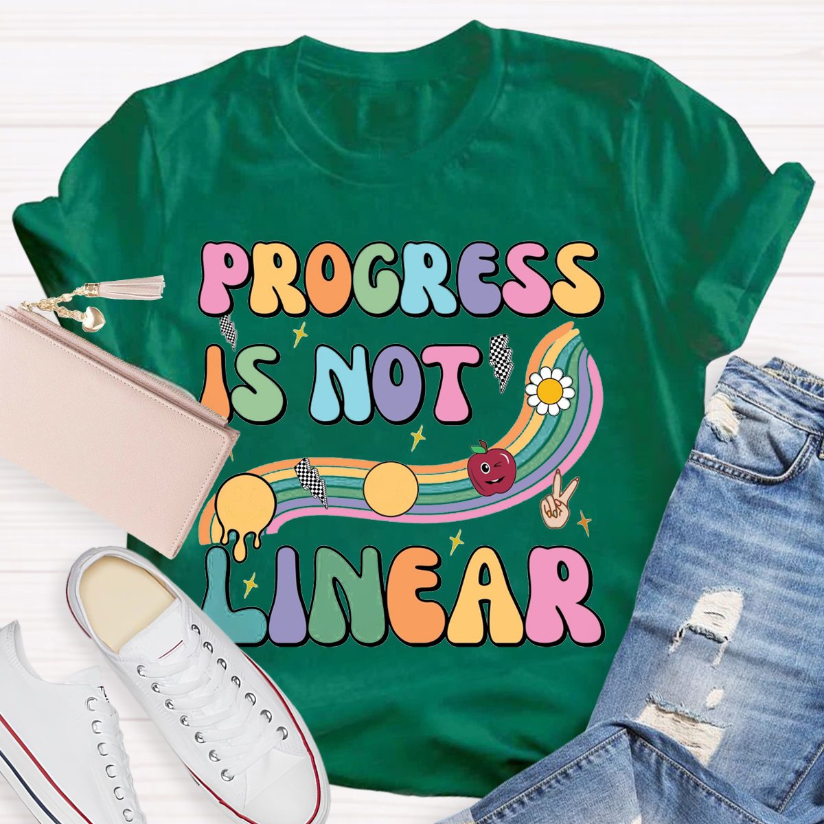 Progress Is Not Linear Teacher T-Shirt