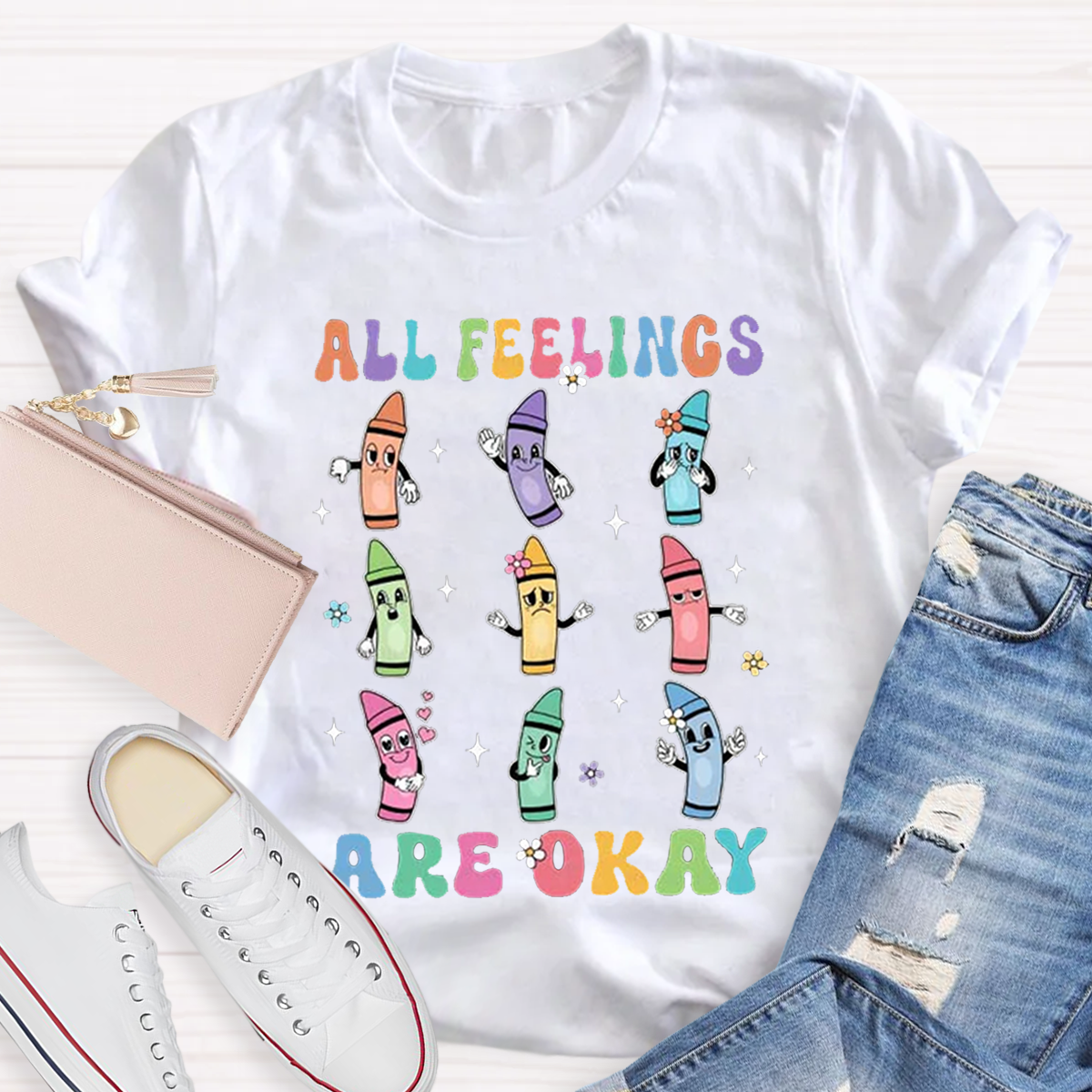 All Feelings Are Ok Crayon Shirt