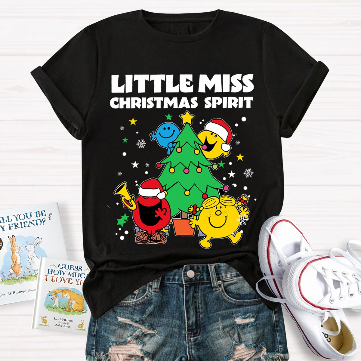 Little Miss Christmas Spirit Teacher T-Shirt