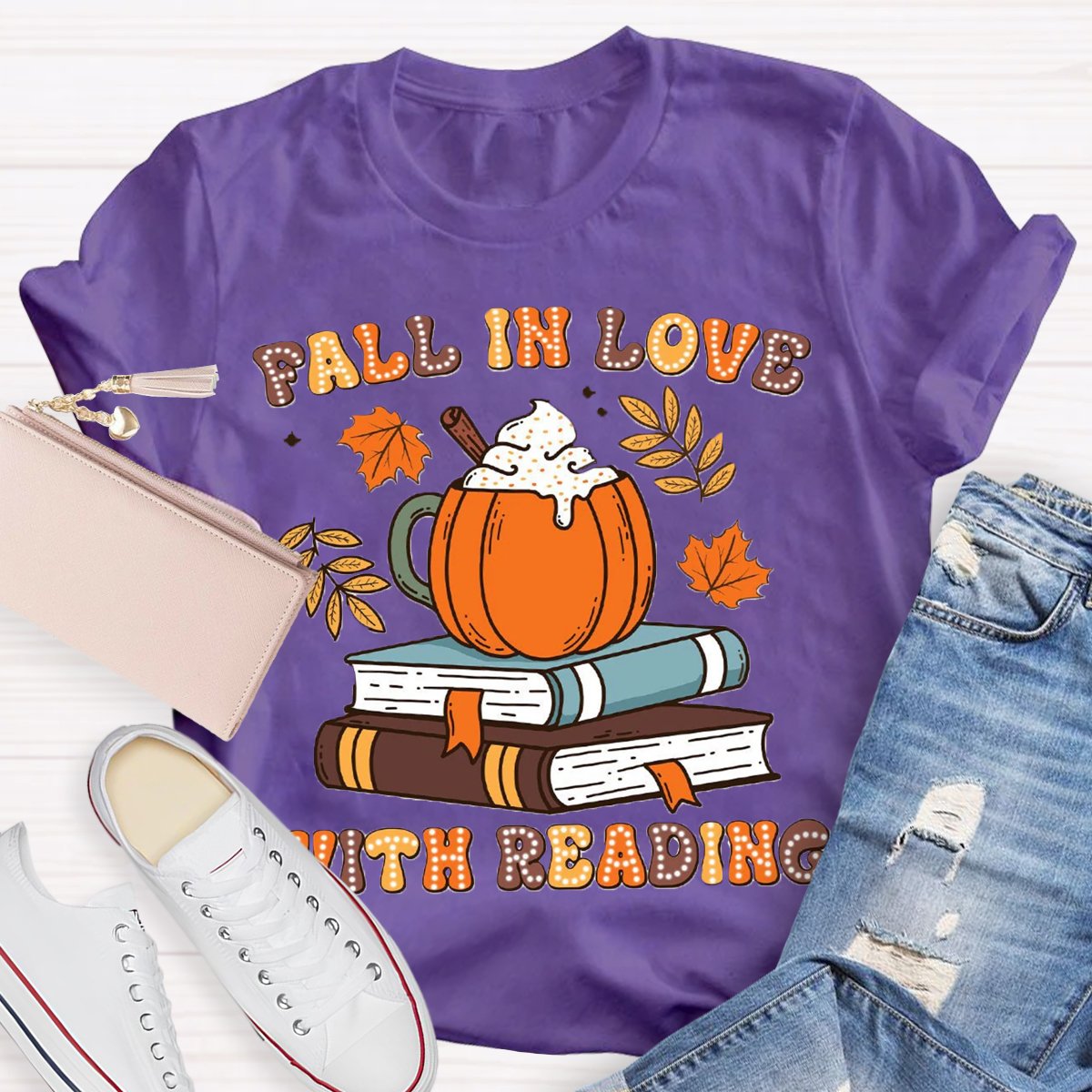 Fall In Love With Reading Teacher Shirts