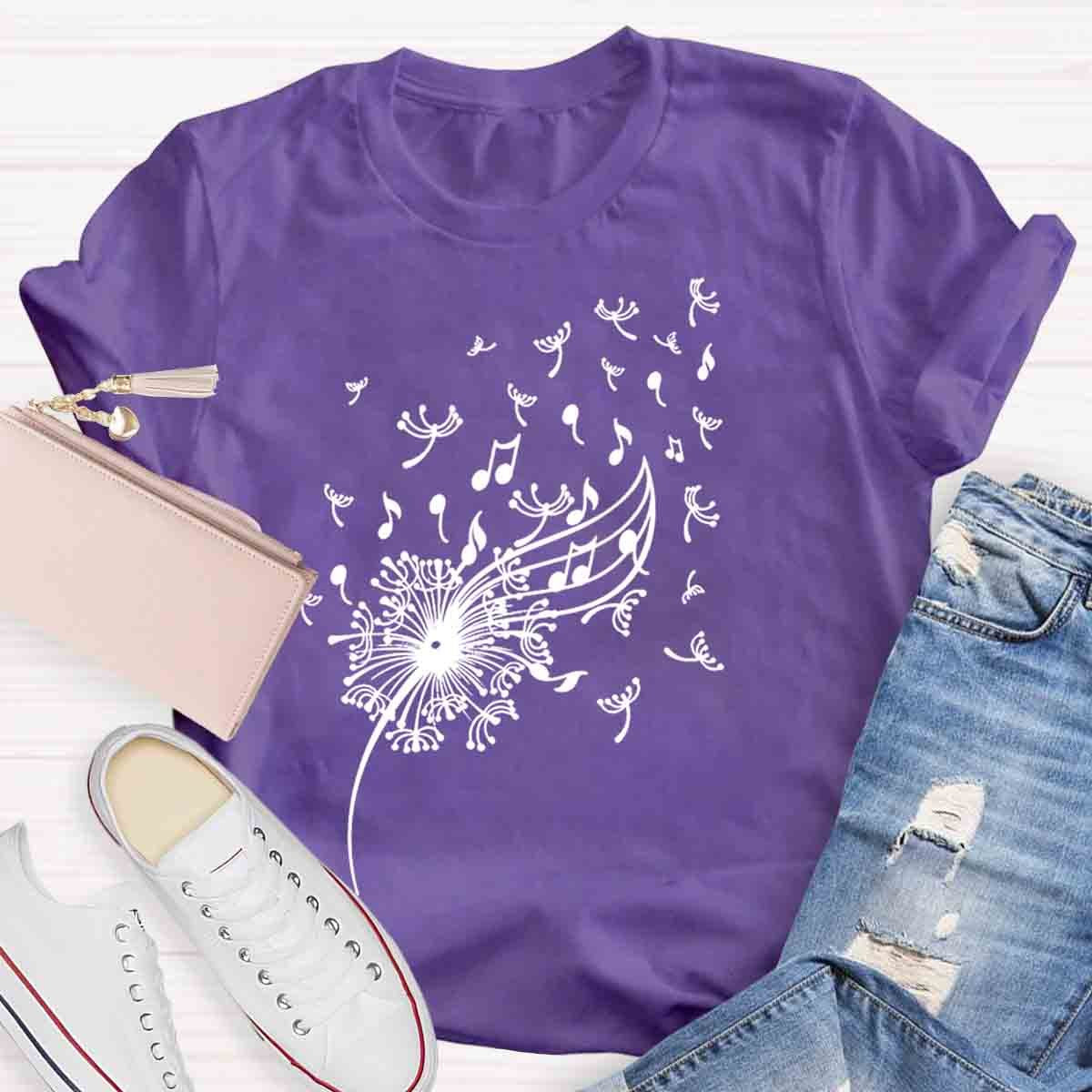 Dandelion Music Notes T-Shirt