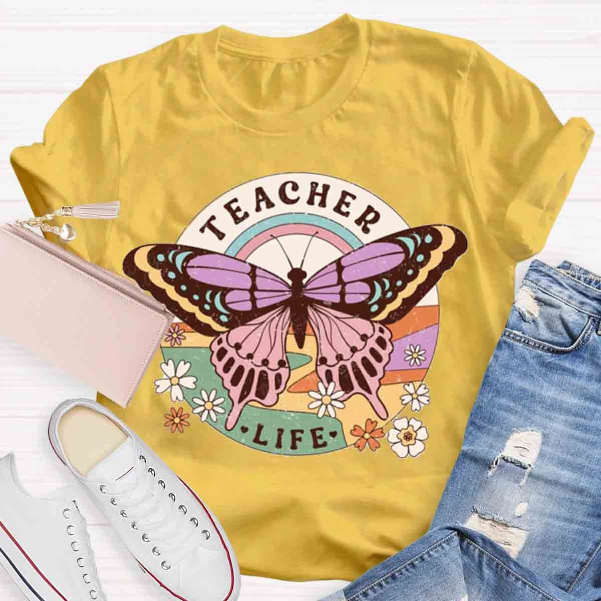 Teacher Life Butterfly T-Shirt