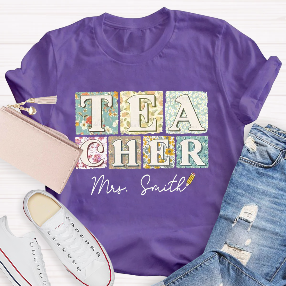 Personalized Your Name Teacher Loose T-Shirt