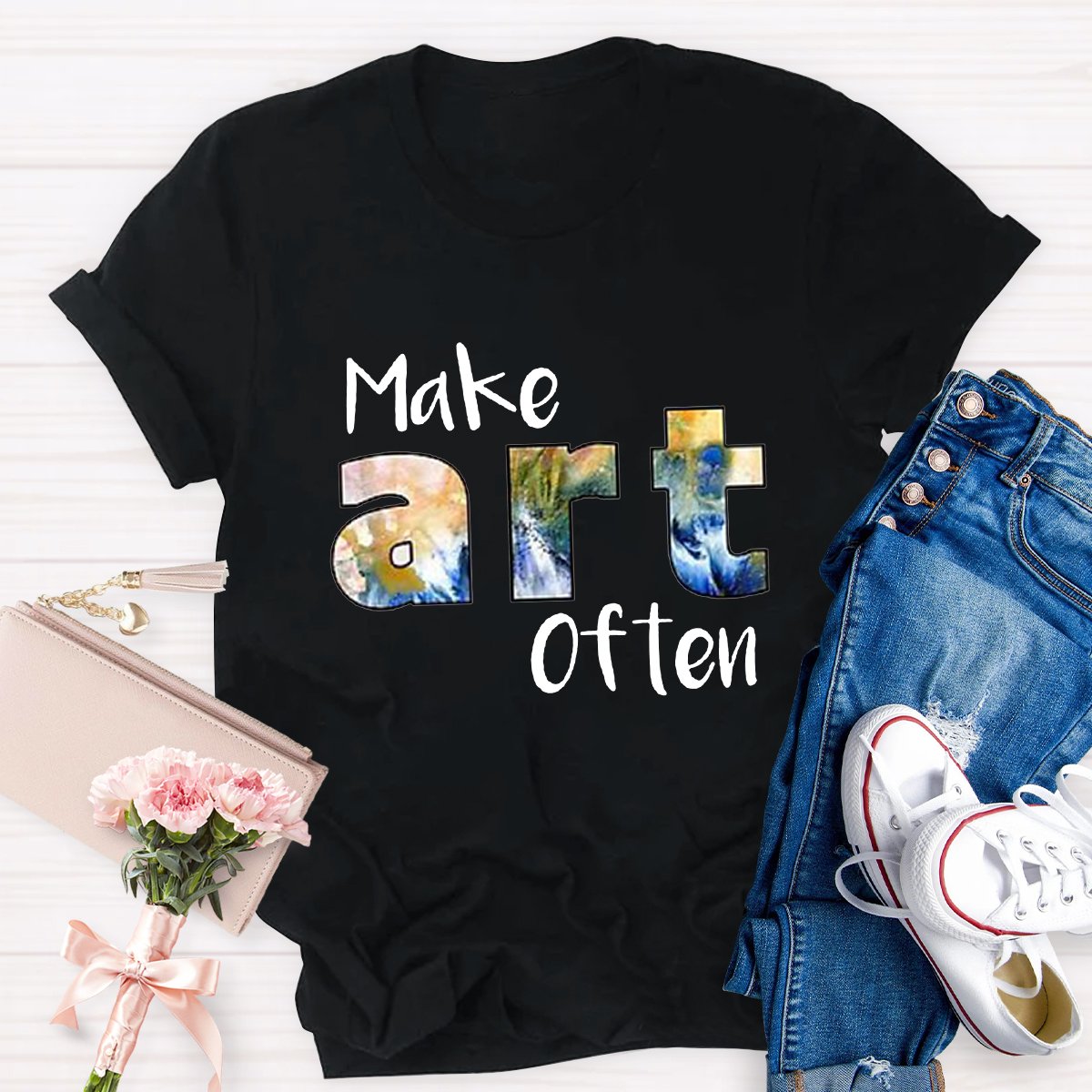 Make Art Often Teacher T-shirt