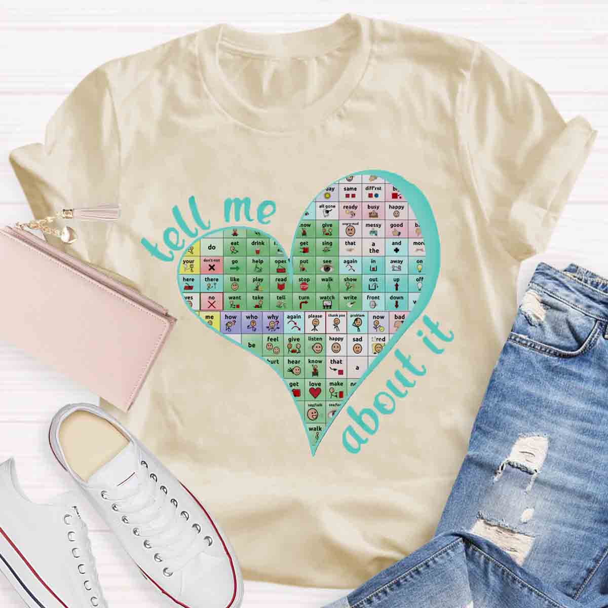 Tell Me About Your Words Matter Teacher T-Shirt